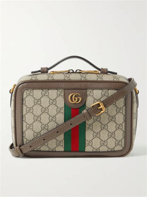 gucci - leather-trimmed monogrammed|gucci ophidia mini bag.